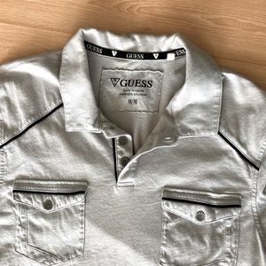 Grey Guess cotton polo shirt size medium